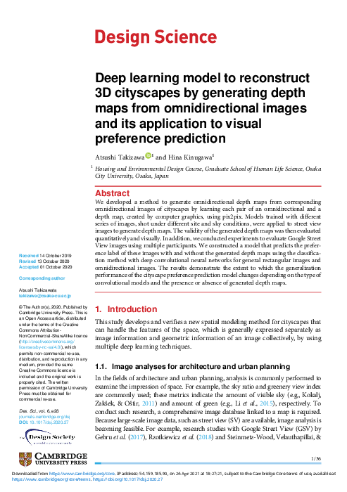 (PDF) Deep learning model to reconstruct 3D cityscapes by generating ...