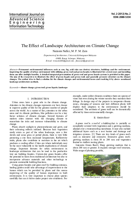 (PDF) The Effect of Landscape Architecture on Climate Change