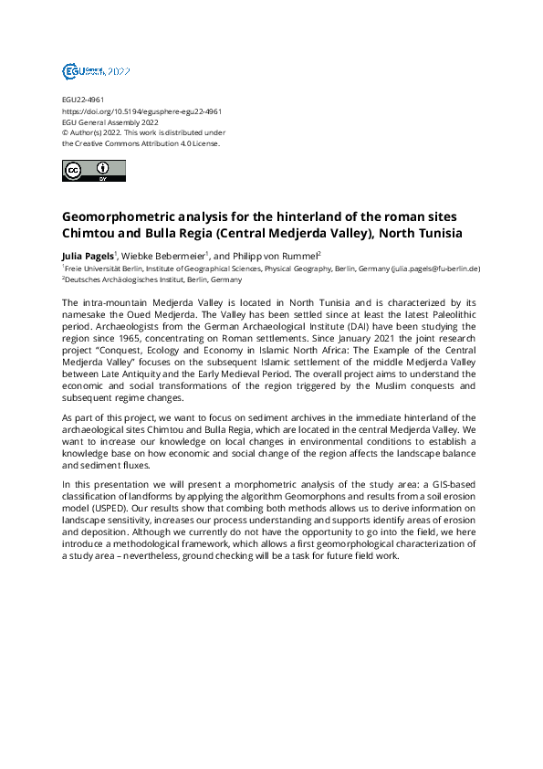 (PDF) Geomorphometric analysis for the hinterland of the roman sites ...