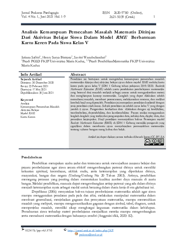 (PDF) Analisis Kemampuan Pemecahan Masalah Matematis Ditinjau Dari ...