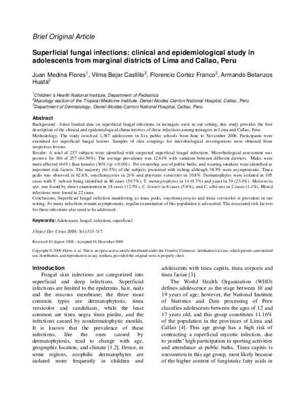 (PDF) Superficial fungal infections: clinical and epidemiological study ...