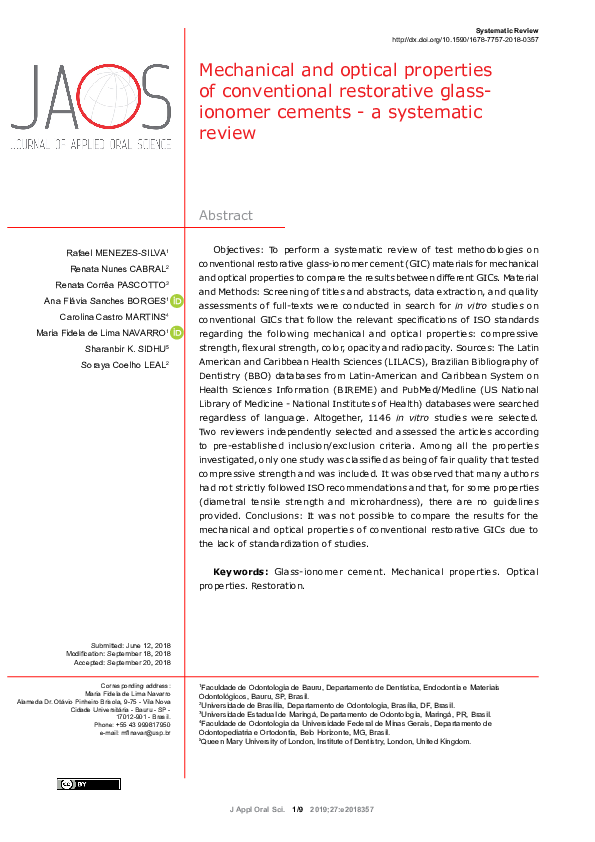 (PDF) Mechanical and optical properties of conventional restorative