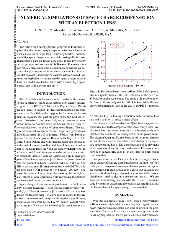 (PDF) Numerical Simulations of Space Charge Compensation with an ...