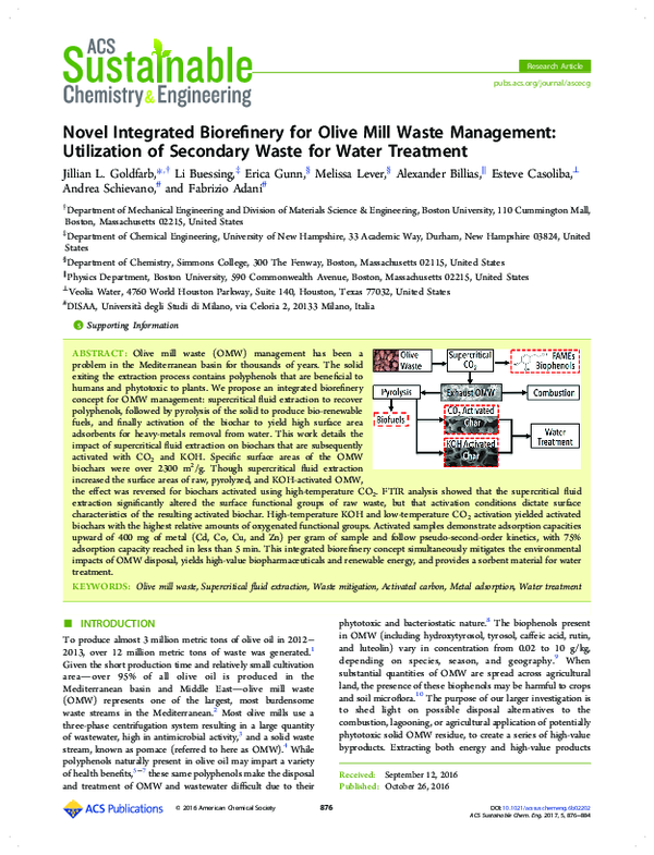 (PDF) Novel Integrated Biorefinery for Olive Mill Waste Management ...