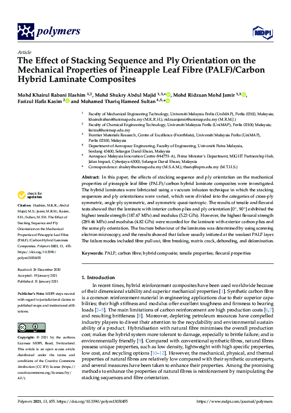 (PDF) The Effect of Stacking Sequence and Ply Orientation on the ...
