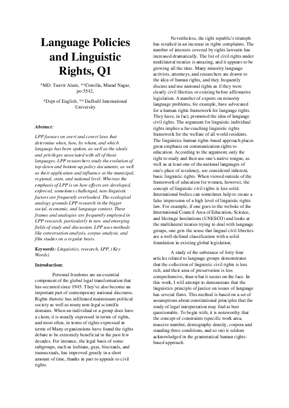 (PDF) Language Policies