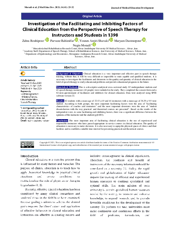(PDF) Investigating the Facilitating and Inhibiting Factors of Clinical ...