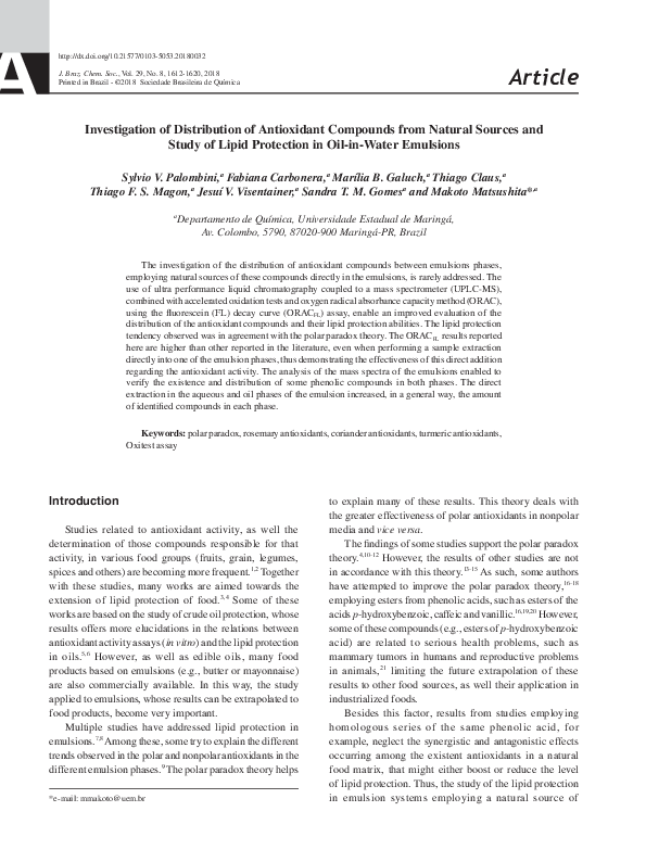 (PDF) Investigation of Distribution of Antioxidant Compounds from ...