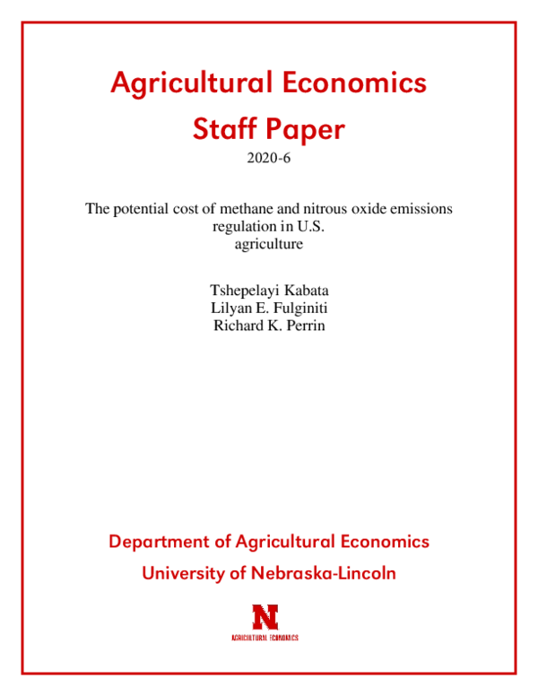 (PDF) The potential cost of methane and nitrous oxide emissions ...