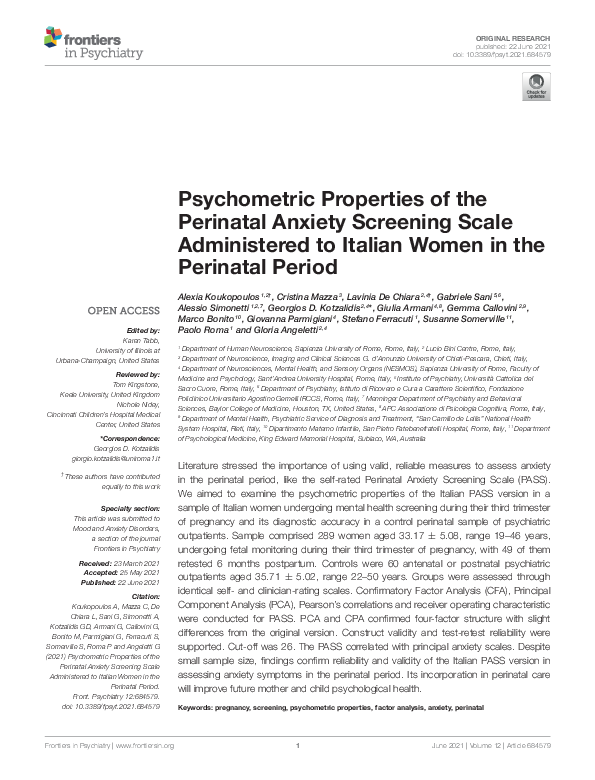 (PDF) Psychometric Properties of the Perinatal Anxiety Screening Scale ...