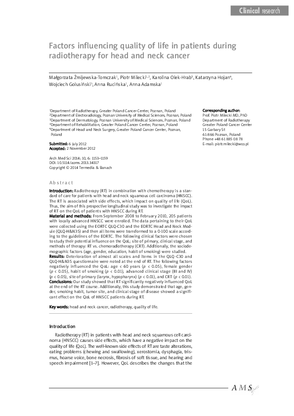 (PDF) Factors influencing quality of life in patients with inherited ...