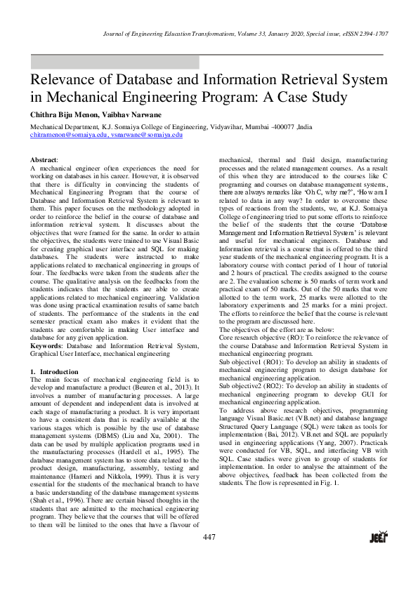 (PDF) Relevance of Database and Information Retrieval System in ...