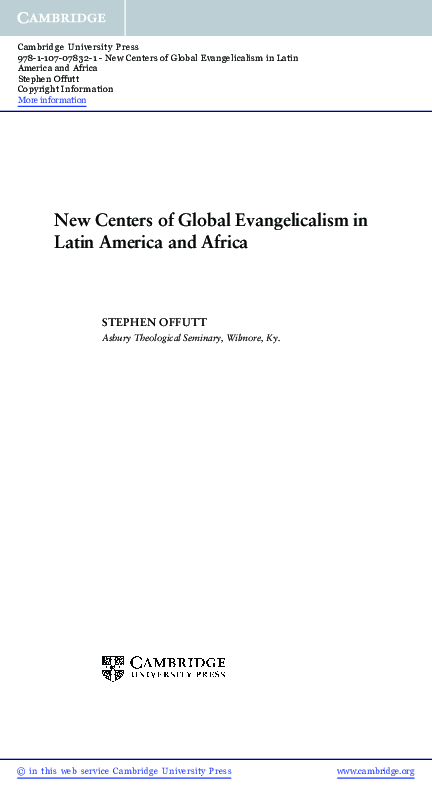(PDF) New Centers of Global Evangelicalism in Latin America and Africa