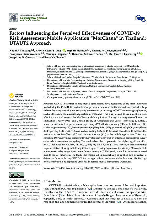 (PDF) Factors Influencing the Perceived Effectiveness of COVID-19 Risk ...