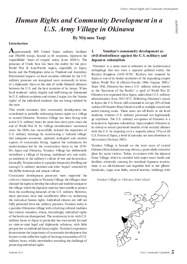 (PDF) Human Rights and Community Development in a U.S. Army Village in ...