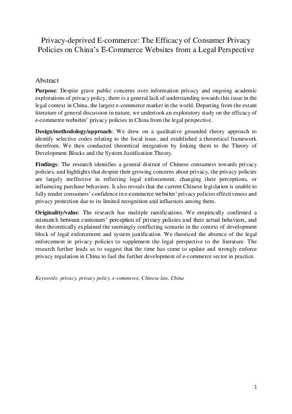 (PDF) Privacydeprived the efficacy of consumer privacy