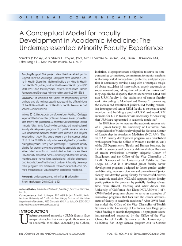 (PDF) A Conceptual Model for Faculty Development in Academic Medicine ...
