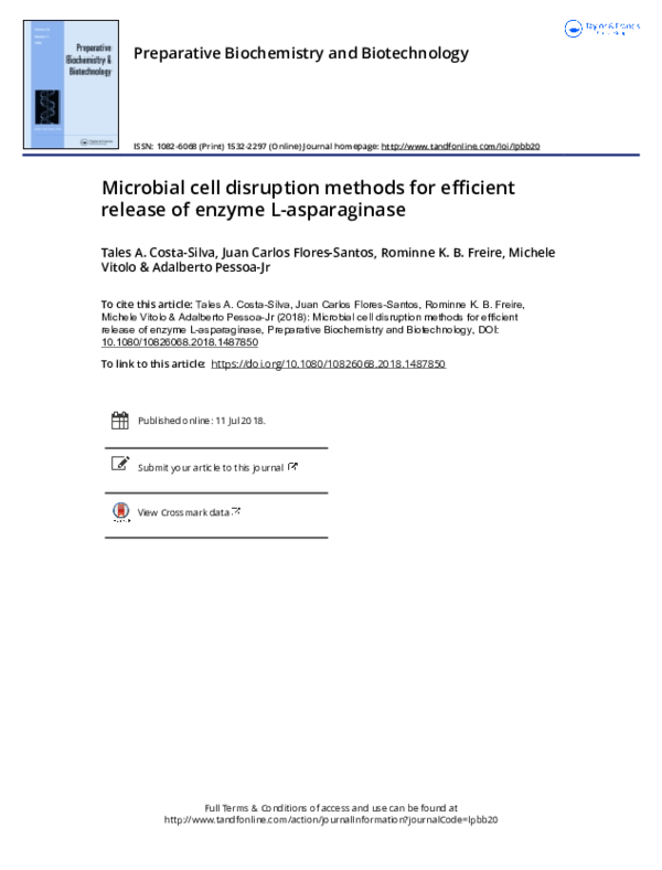 (PDF) Microbial cell disruption methods for efficient release of enzyme ...