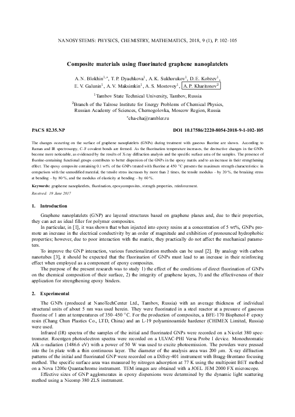 (PDF) Composite materials using fluorinated graphene nanoplatelets