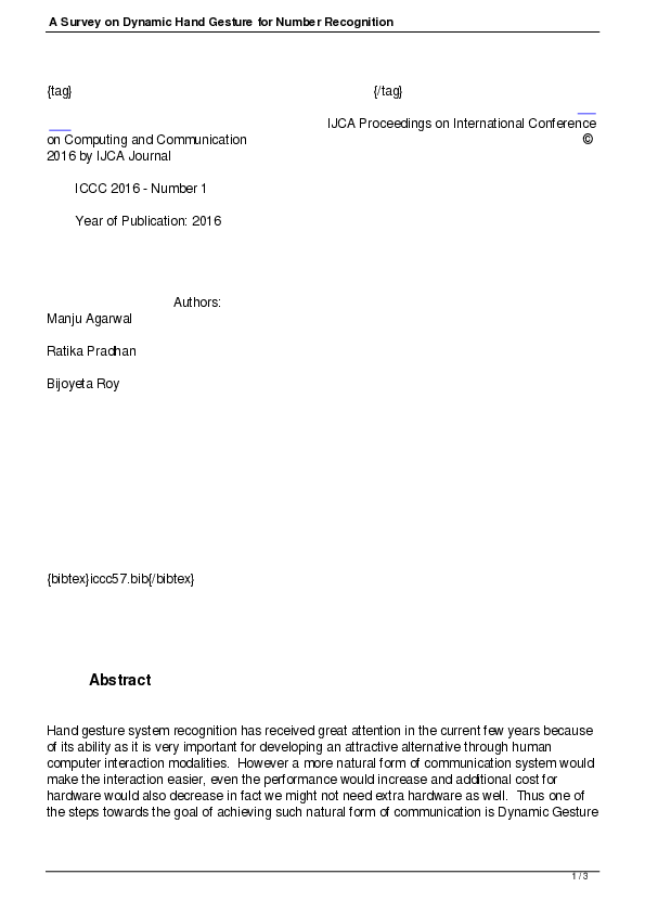 (PDF) A Survey on Dynamic Hand Gesture for Number Recognition