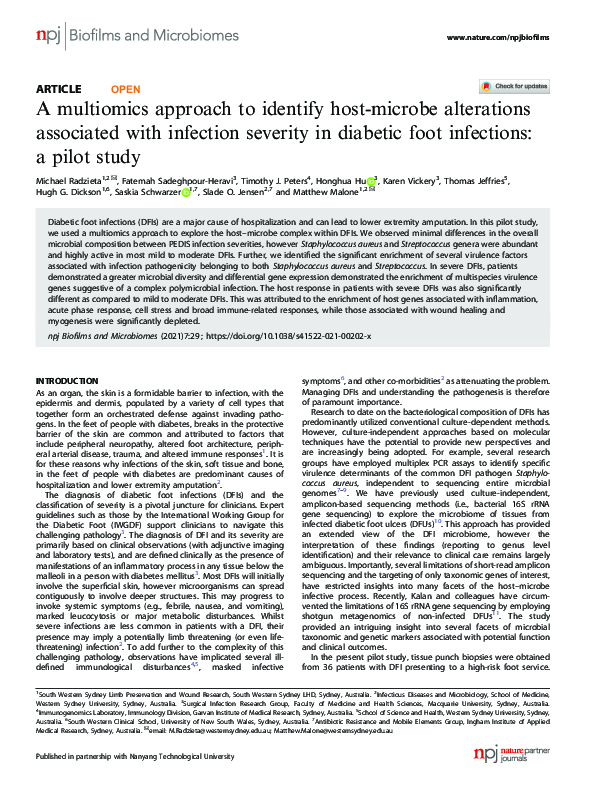 (PDF) A multiomics approach to identify host-microbe alterations ...