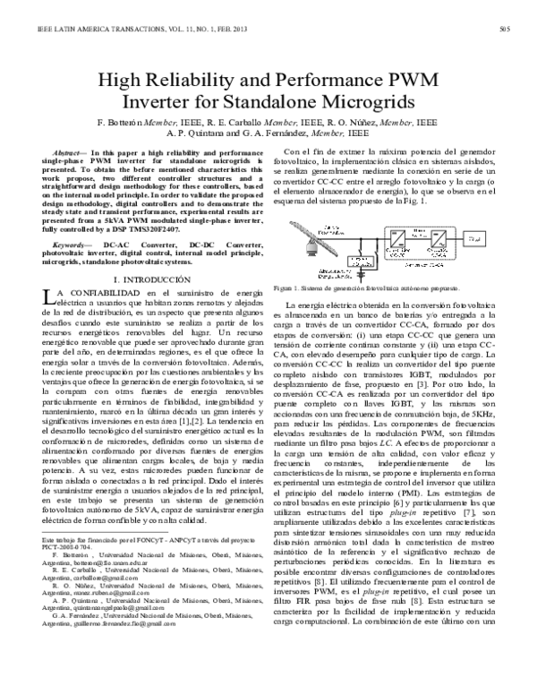(PDF) High Reliability and Performance PWM Inverter for Standalone ...