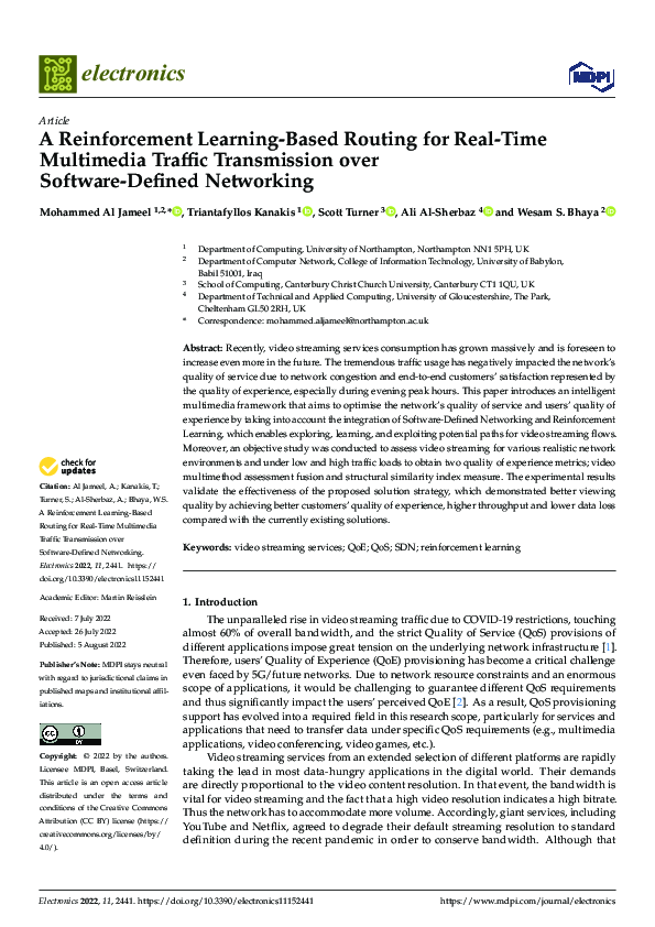 (PDF) A Reinforcement Learning-Based Routing for Real-Time Multimedia ...