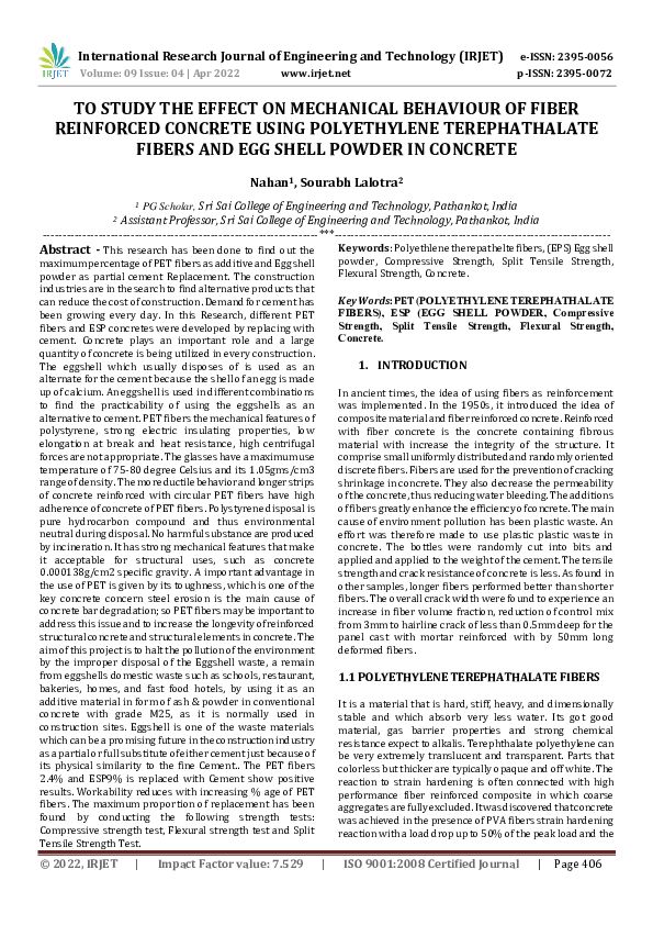 (PDF) TO STUDY THE EFFECT ON MECHANICAL BEHAVIOUR OF FIBER REINFORCED ...