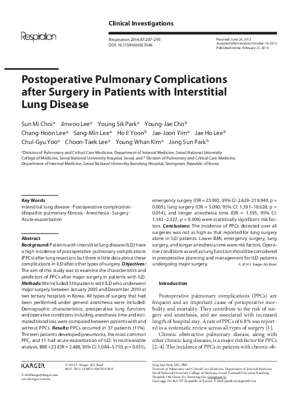 (PDF) Postoperative Pulmonary Complications After Cardiac Surgery: The ...