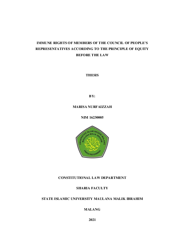 (PDF) Immune rights of members of the council of people's ...