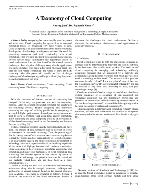 (PDF) A Taxonomy of Cloud Computing