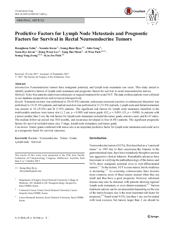 (PDF) Predictive Factors for Lymph Node Metastasis and Endoscopic ...