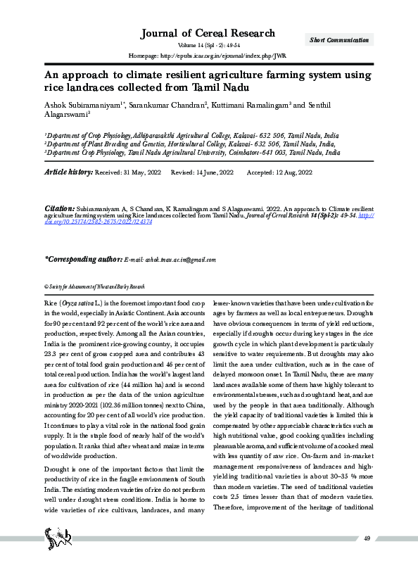 (PDF) An approach to climate resilient agriculture farming system using ...