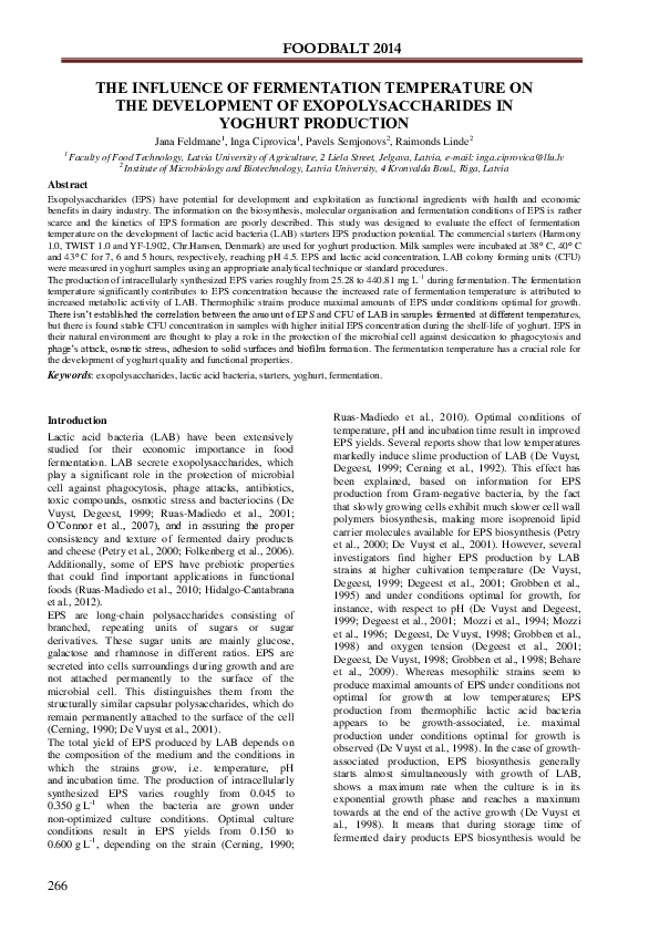 (PDF) The influence of fermentation temperature on the development of ...
