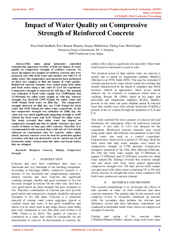 (PDF) Impact of Water Quality on Compressive Strength of Reinforced ...