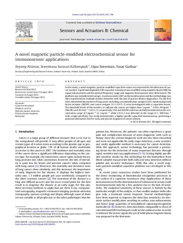 (PDF) A novel magnetic particle-modified electrochemical sensor for ...