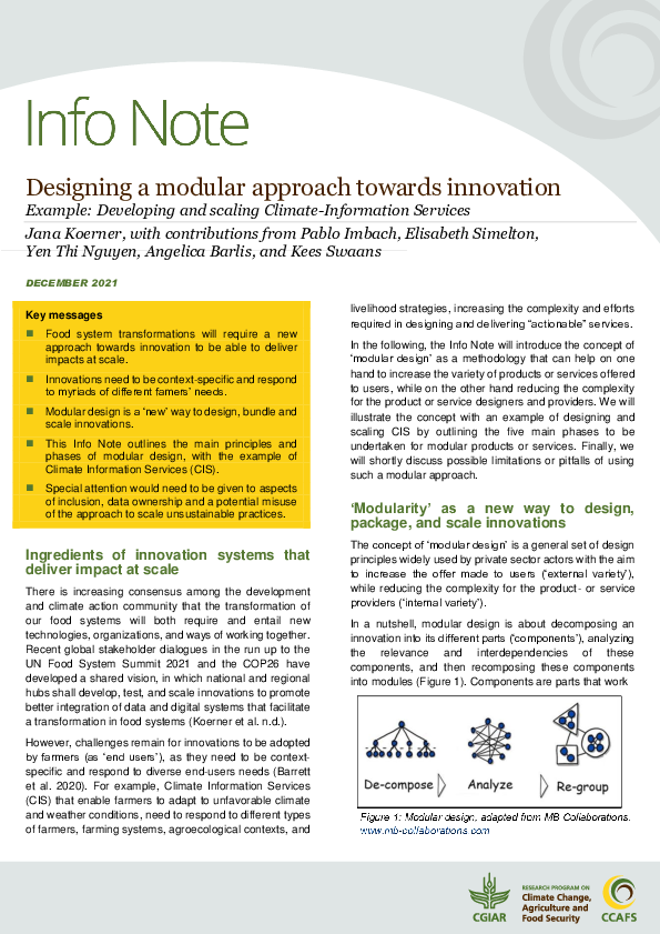 (PDF) Designing a modular approach towards innovation (Example ...