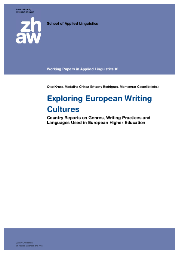 (PDF) Exploring European Writing Cultures : Country Reports on Genres ...