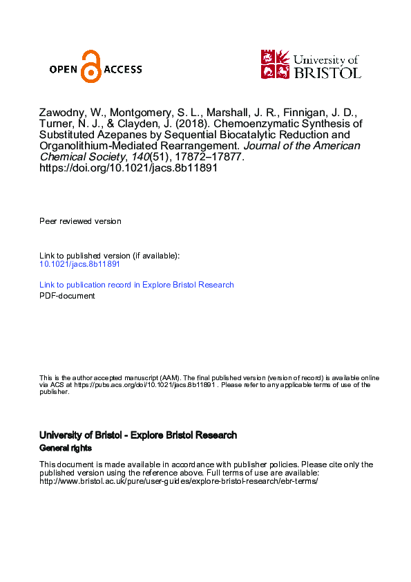 (PDF) Chemoenzymatic Synthesis of Substituted Azepanes by Sequential ...