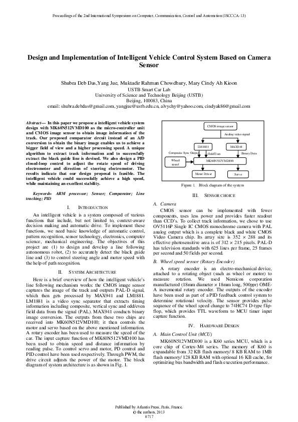 (PDF) Design and Implementation of Intelligent Vehicle Control System ...