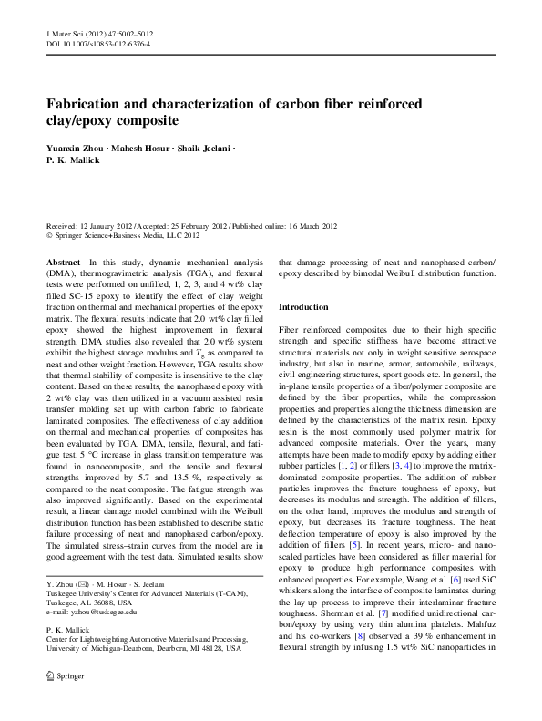 (PDF) Fabrication and characterization of carbon fiber reinforced clay ...