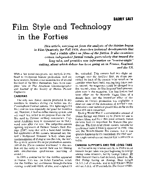 (PDF) Film Style and Technology in the Forties