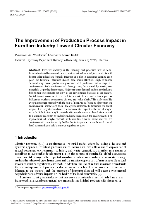 Photo inspiration: Visual Reference: Pdf The Improvement Of Production Process Impact In Furniture