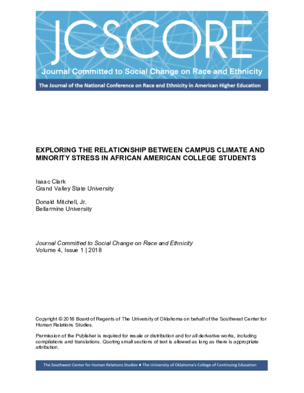 (PDF) Exploring the Relationship Between Campus Climate and Minority ...