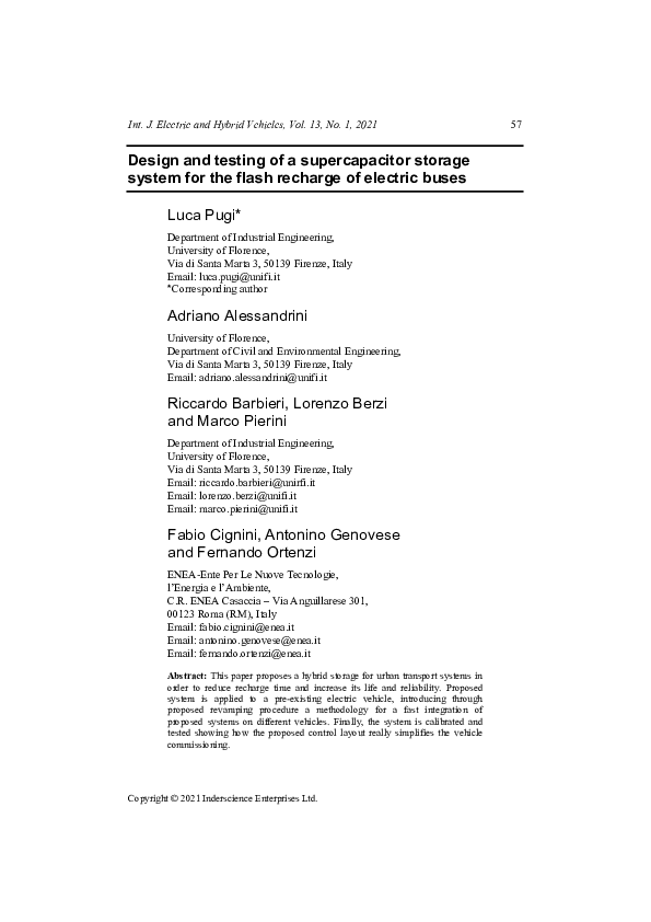 (PDF) Design and testing of a supercapacitor storage system for the ...