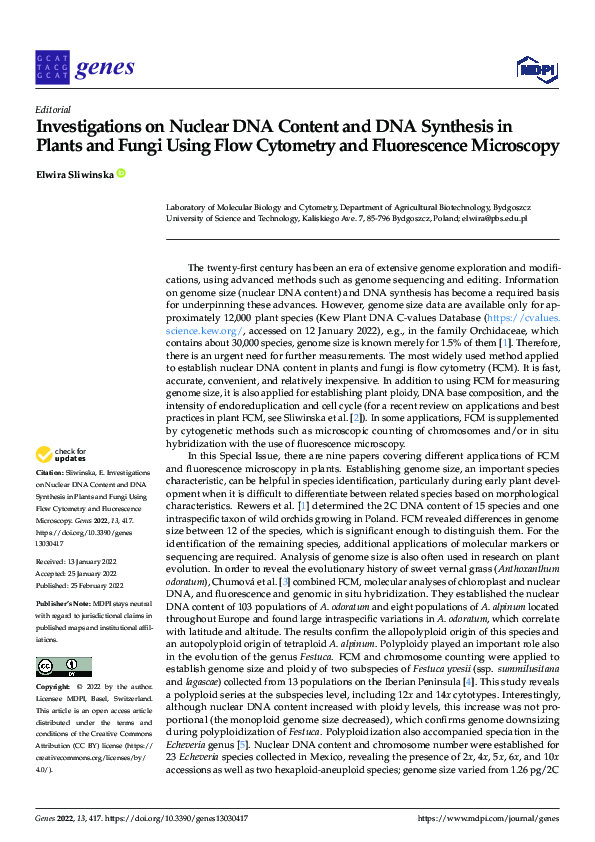 (PDF) Investigations on Nuclear DNA Content and DNA Synthesis in Plants ...