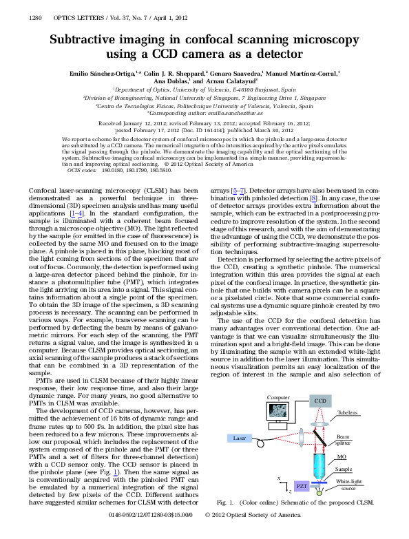 (PDF) Subtractive imaging in confocal scanning microscopy using a CCD ...
