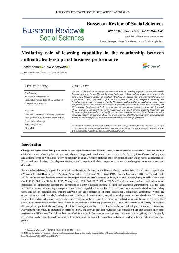 (PDF) Mediating role of learning capability in the relationship between ...