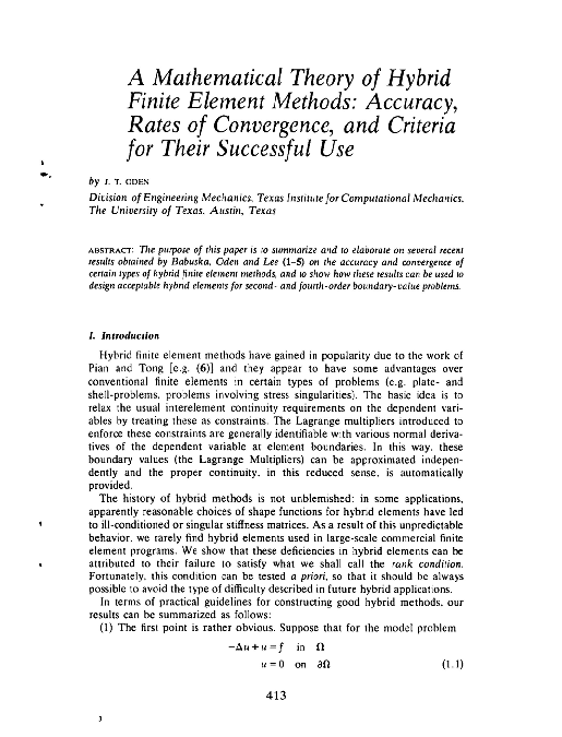 (PDF) A mathematical theory of hybrid finite element methods: accuracy ...