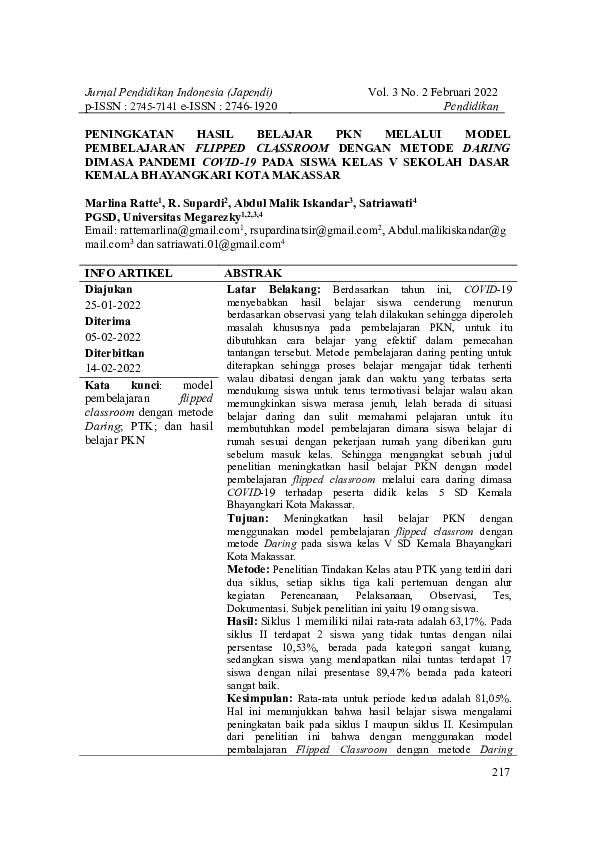 Model Pembelajaran Flipped Classroom